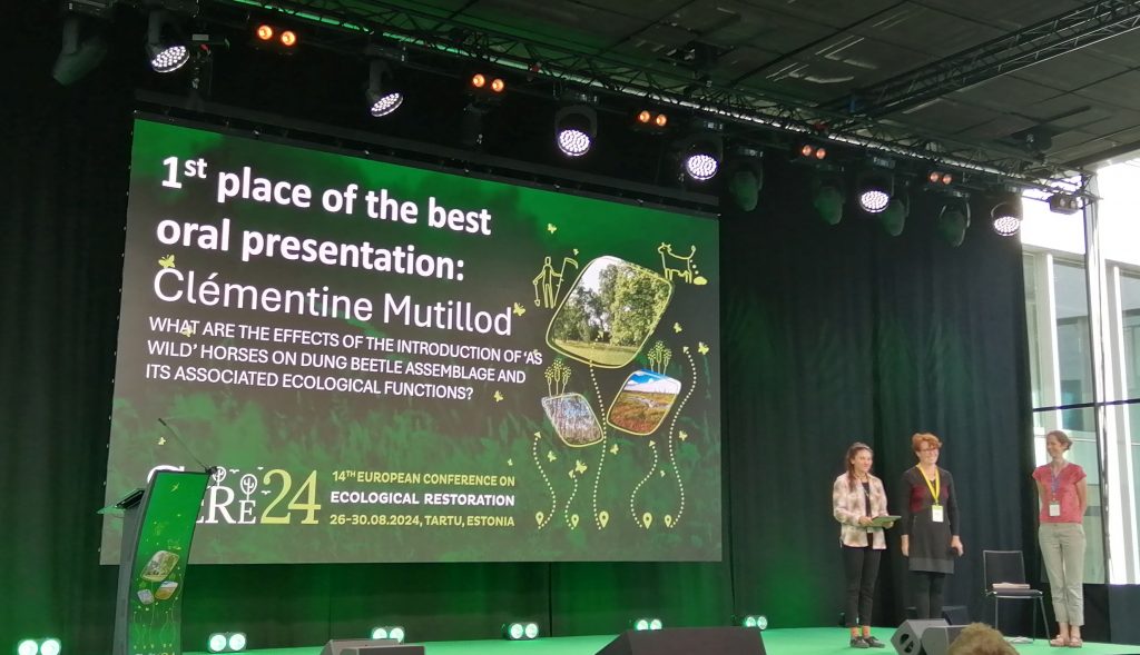 Meilleure présentation orale à SER-Europe 2024 @Elise Buisson